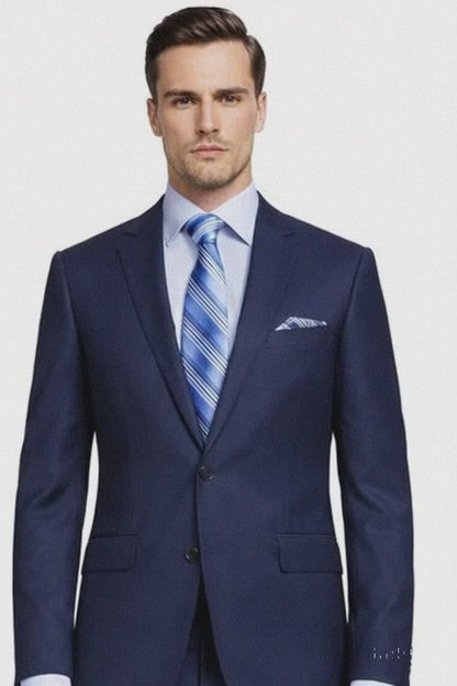 Tiglio 2-Button Slim or Modern Fit in 3-Blue Navy Fabrics