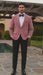 Mens Pink Velvet Tuxedo Dinner Jacket with Shawl Lapel – Slim Fit Blazer for Weddings, Prom in Rose Gold Color