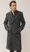 Men's Dress Coat Dress Coat Top Coat Buttons Closure Double Breasted Overcoat Charcoal Grey Full Length Maxi Coat