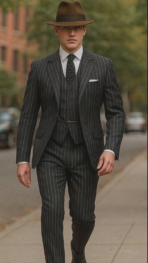 Black & white Stripe suit