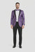 Mens One Button Black and Purple Tuxedo Smoking Jacket Blazer