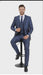 Men’s Navy Blue Shiny Finish 3-Piece Suit Set – Premium Tailored Fit Formal Wedding and Party Sateen Slim Fitted Suit