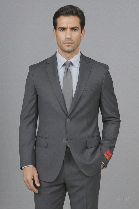 Charcoal Gray Sharkskin 2-Button  Suit