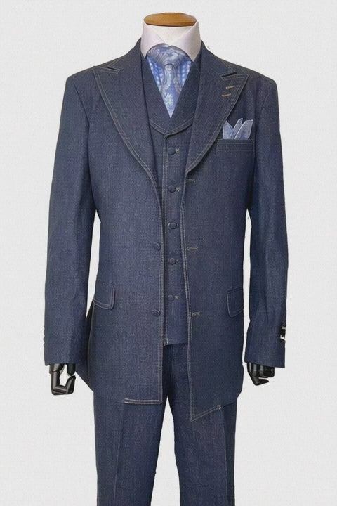 Men's 100% Cotton Denim Suit Set