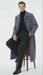 Men’s Full-Length Charcoal Grey Overcoat – Premium Microfiber Blend Long Dress Coat for Winter and Formal Wear in Gray Color