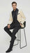 Men’s Ivory Dinner Jacket - Cream Velvet Blazer with Black Satin Lapel | Wedding and Party Formal Sport Coat in off white