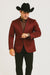 Men's Slim Fit Western Blazer Sport Coats Burgundy Sacos Vaqueros Para Hombre