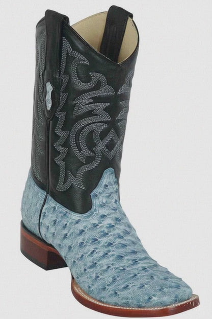 Mens Blue Ostrich Boots