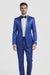 Giovanni Testi Navy Checkered Slim Fit Suit Tuxedo