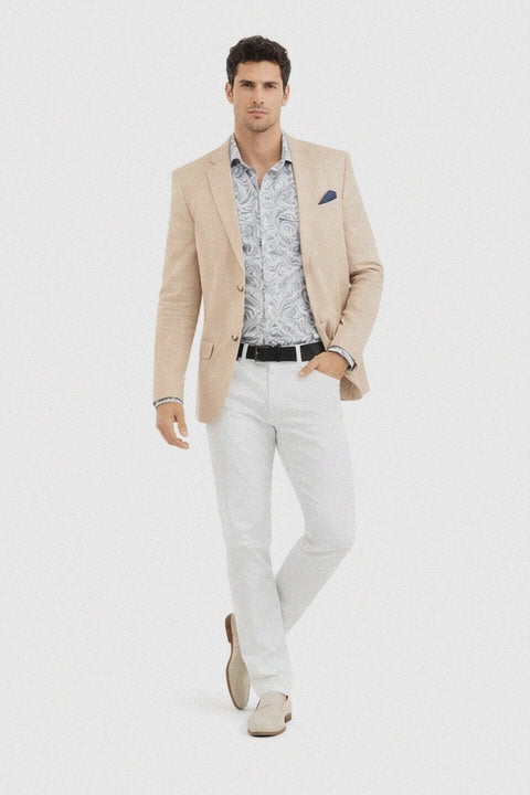 Linen Blazer - Beige Linen Sportcoat