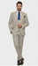 Men's Beige with blue Pinstripe Three-Piece Suit with Vest by Rossiman Vested Peak Lapel in Tan Stripe 1920s style