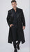 Men’s Black Sequin Long Coat with Satin Shawl Lapel – Luxury Statement Evening Overcoat