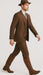 Mel-M158 Coffee Color - Light Brown - Mocha 2 Buttons Vested Suit Pant Classi Mel-M158 Suit