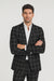 Bold Gangster Plaid Suit - 1920s Mens Fashion Window Pane Suit - Black