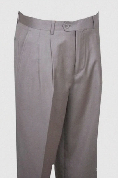 long rise big leg slacks Dress Pant Beige Wide Leg Pleated baggy dress trousers unhemmed unfinished bottom