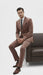 Mens Mauve Velvet Suit – 2 Piece Ultra Slim Fit Blazer and Pants Formal Set in Light Brown Tuxedo
