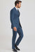 Teal Blue 3 Button Suit Jacket And Pleated Pants - Antique Blue Suit