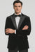 Big and Tall Velvet Blazer in Color Black  - Sportcoat  Rhinestone-Embedded  Stacy Adams $179