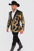 Gold Shiny Black Peak Lapels paisley look Fashion Tuxedo sport coat jacket