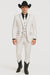 Black Lapel Two Toned Men'S 2 Buttons 3 Piece Church Suit White Tuxedo With Black Trim - Three Piece Suit