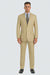 Mens Basic 2 Button Classic Fit Poplin Suit in Beige