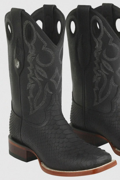 Python Snake Boots Mens Square Toe