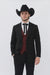 Western Suit - Trajes Para Hombres - Cowboy Formal Attire - Trajes De Novio - Two Button Peak Western Black