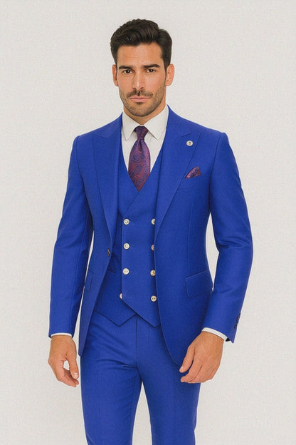 Mens Big and Tall Size Suits - Plus Size Mens Royal Blue Suit