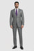 Mens 2 Button Peak Lapel Modern Plaid Suit in Grey