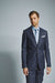 Mantoni Suit Brand Men’s Suit-Blue Gray Check- High End Suits - High Quality Suits