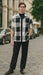 Mens Black and White Checkered Short Sleeve Shirt Set – Casual Two-Piece Summer Outfit With Walking Suit Plus Matching Pants