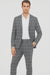 Bold Gangster Plaid Suit - 1920s Mens Fashion Window Pane Suit - Grey