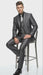 Mens Charcoal Gray Suit With Sheen -  | Shiny Texture Fabric Three Piece Wedding and Party Business
