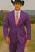 Men's Multi-Stage Party Cheap Priced Business Suit Clearance Sale Collection Purple Slim Fitted