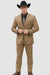 Designer Men's 2 buttons fully lined slim fit Khaki suit