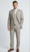 Men’s Light Tan Pinstripe 3 Piece Suit with Jacket, Vest, and Pants | Shadow Stripe Tone Tone Pleated Pants Classic