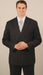 Men'S Black With White Stripe Double Breasted Suit