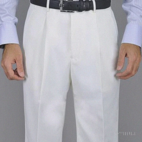 White Single Pleat Dress Pants