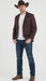 Men’s Burgundy Western  Blazer Jacket, Textured Cowboy Style Sport Coat for  - Tweed Herringbone Maroon Color