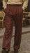 Mens Pleated Dress Pants Wine Wide Leg Slacks Pleated Baggy Dress Trousers Unhemmed Unfinished Bottom