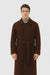 Mens Overcoat Mens Topcoat Mens Brown  Button Closure Coat