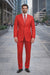 Gianni Mens Red Suit  not poly-rayon Suit 3 Button Super 120'S Extra Fine 2PC