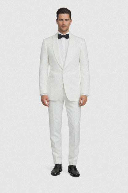 $500 Reg price Gorgio  White or Ivory Jacket with Shawl Lapel 1 button on sale online deal Fashion Tuxedo For Men
