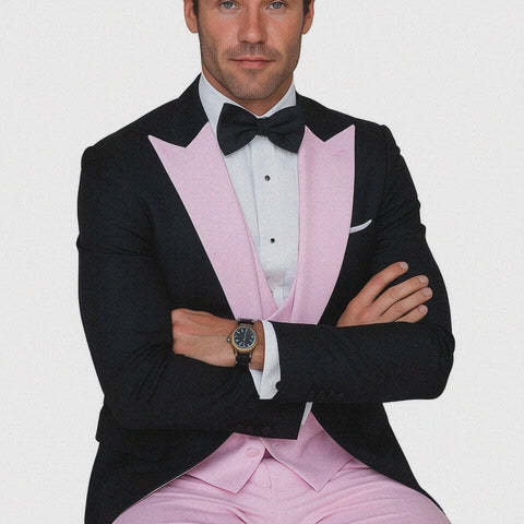 Black And Pink Suit - Tuxedo