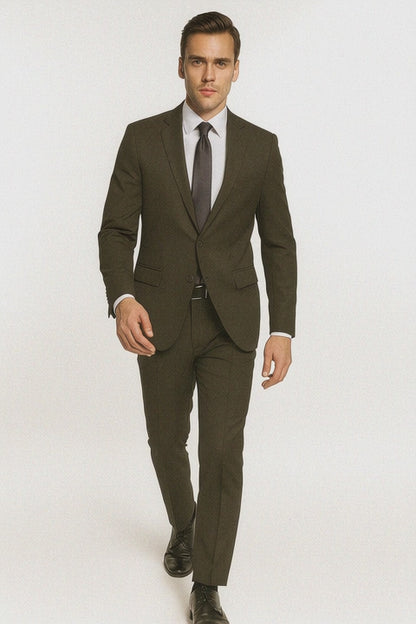 Giorgio Fiorelli Suit Men's Solid Olive Suit