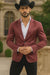 Men's Slim Fit Western Blazer Sport Coats Burgundy Sacos Vaqueros Para Hombre