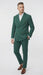 Vitali Brand Men’s Emerald Green Double Breasted Suit – Modern Fit Side Vented