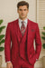 Big Lapel - Wide Lapel - Tom Ford Style Suit - Ticket Pocket - Red
