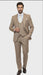 Men's Beige Pinstripe Three-Piece Vested Suit – Tailored Fit  Business Attire in Tan Stripe by Rossiman