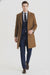 Men’s Camel Brown Wool Overcoat – Classic Long Dress Coat for Business and Casual Wear in Vecuna Color